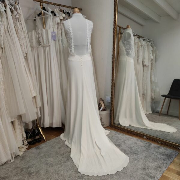 robe en soie et dentelle de calais - mariage chic