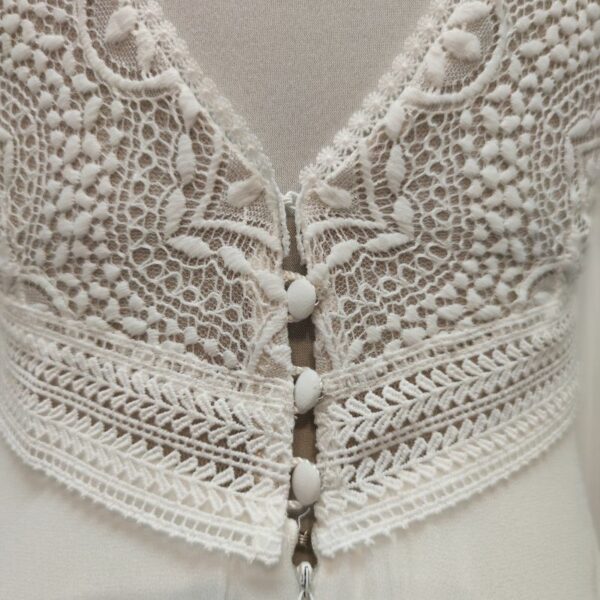 robe mariée créatrice dentelle géométrique