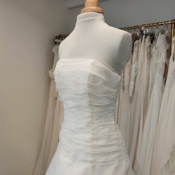 robe mariage simple drapé organza