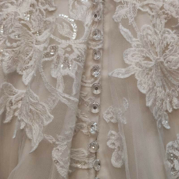 Boutons transparents élégant robe mariée
