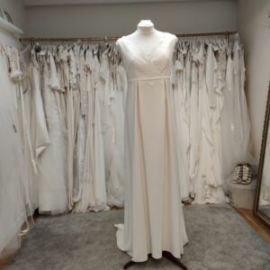 Robe de mariée en crepe de soie - style bohème chic - Depot vente Toulouse