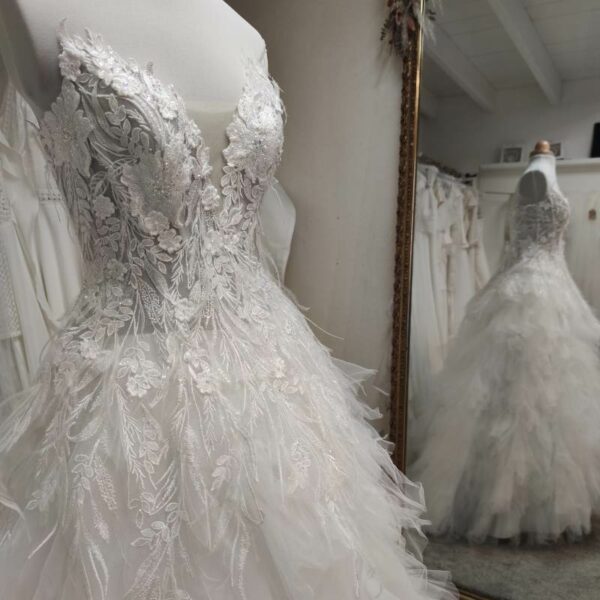 Robe de mariée princesse mouchoirs de tulle - depot vente Toulouse