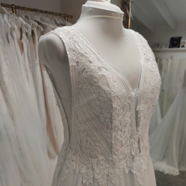 robe de mariée bohème chic en mousseline -depot vente Toulouse