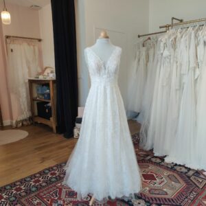 Robe de mariée A-line en tulle et dentelle - robe d'occasion - dépot vente Toulouse