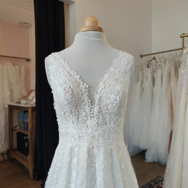 Robe de mariée A-line en tulle et dentelle - robe d'occasion - dépot vente Toulouse