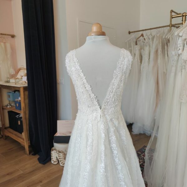Robe de mariée A-line en tulle et dentelle - robe d'occasion - dépot vente Toulouse