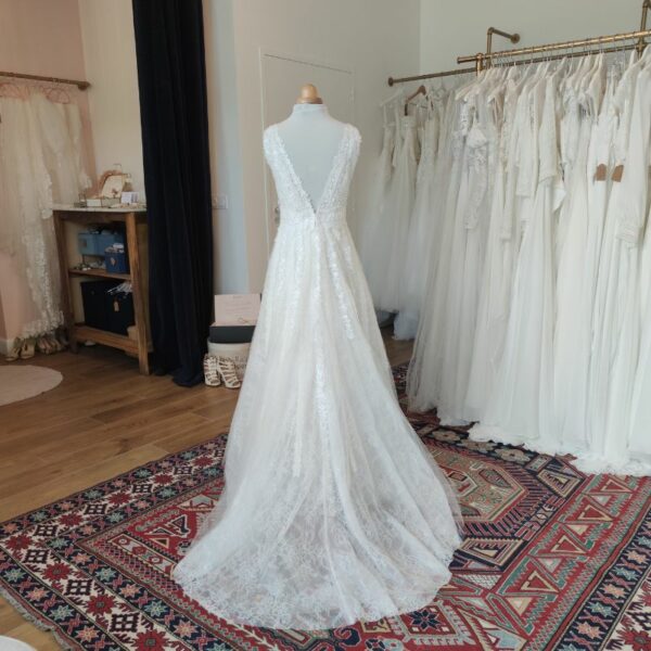 Robe de mariée A-line en tulle et dentelle - robe d'occasion - dépot vente Toulouse