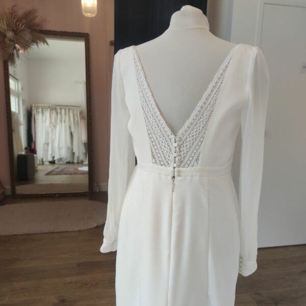 robe de mariée chic en crepe - modèle Tia - marque Cymbeline - seconde main - depot vente Mes plus belles occasions