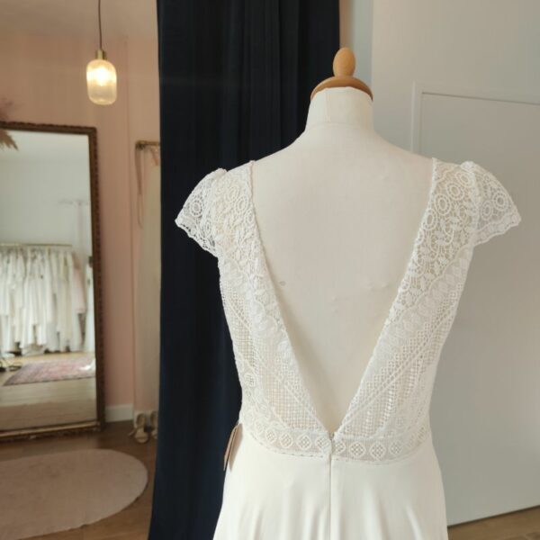 OUTLET - robe de mariée bohème chic en crepe - belle qualité - Mes plus belles occasion -Toulouse