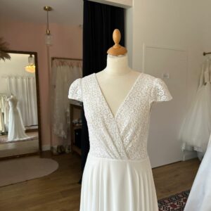 Robe de mariée bohème en mousseline - seconde main - Mes plus belles occasions Toulouse