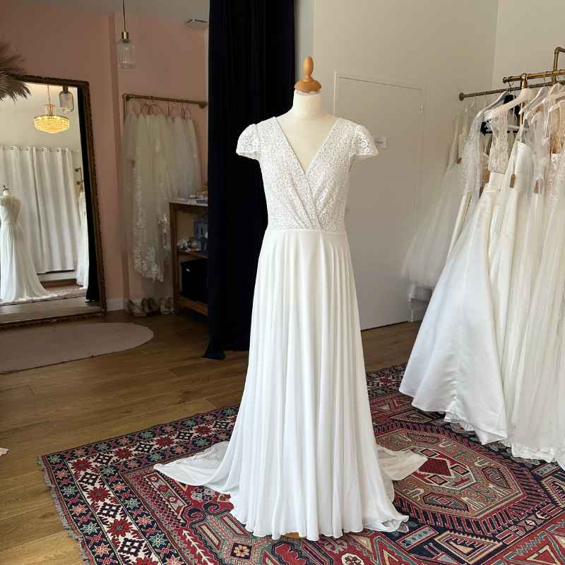 Robe de mariée bohème en mousseline - seconde main - Mes plus belles occasions Toulouse