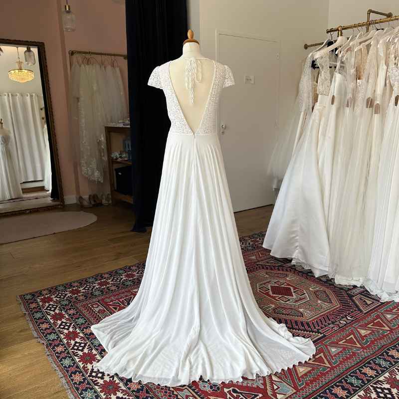 Robe de mariée bohème en mousseline - seconde main - Mes plus belles occasions Toulouse