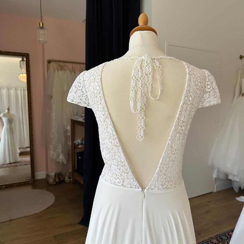 Robe de mariée bohème en mousseline - seconde main - Mes plus belles occasions Toulouse